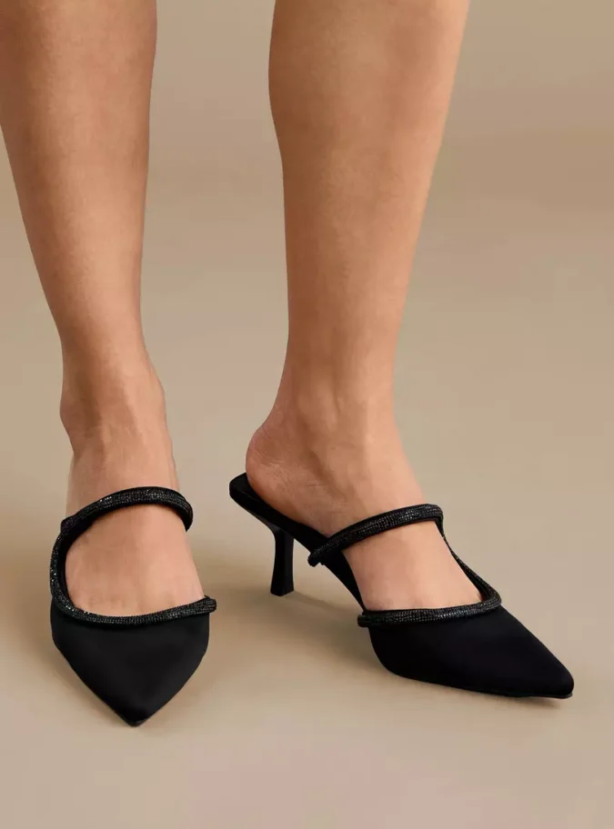 Embellished Slip-On Sandals with Stilleto Heels-2