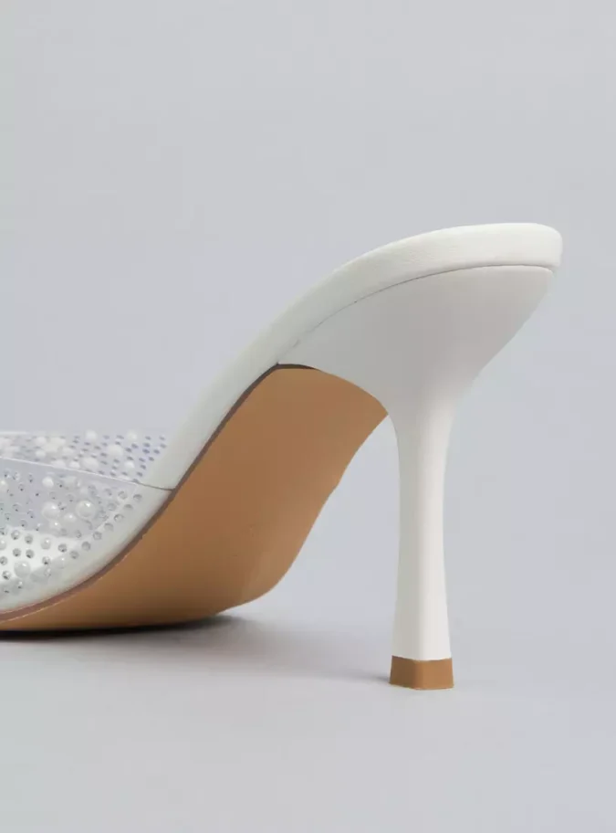 Embellished Slip-On Sandals with Stilleto Heels-4