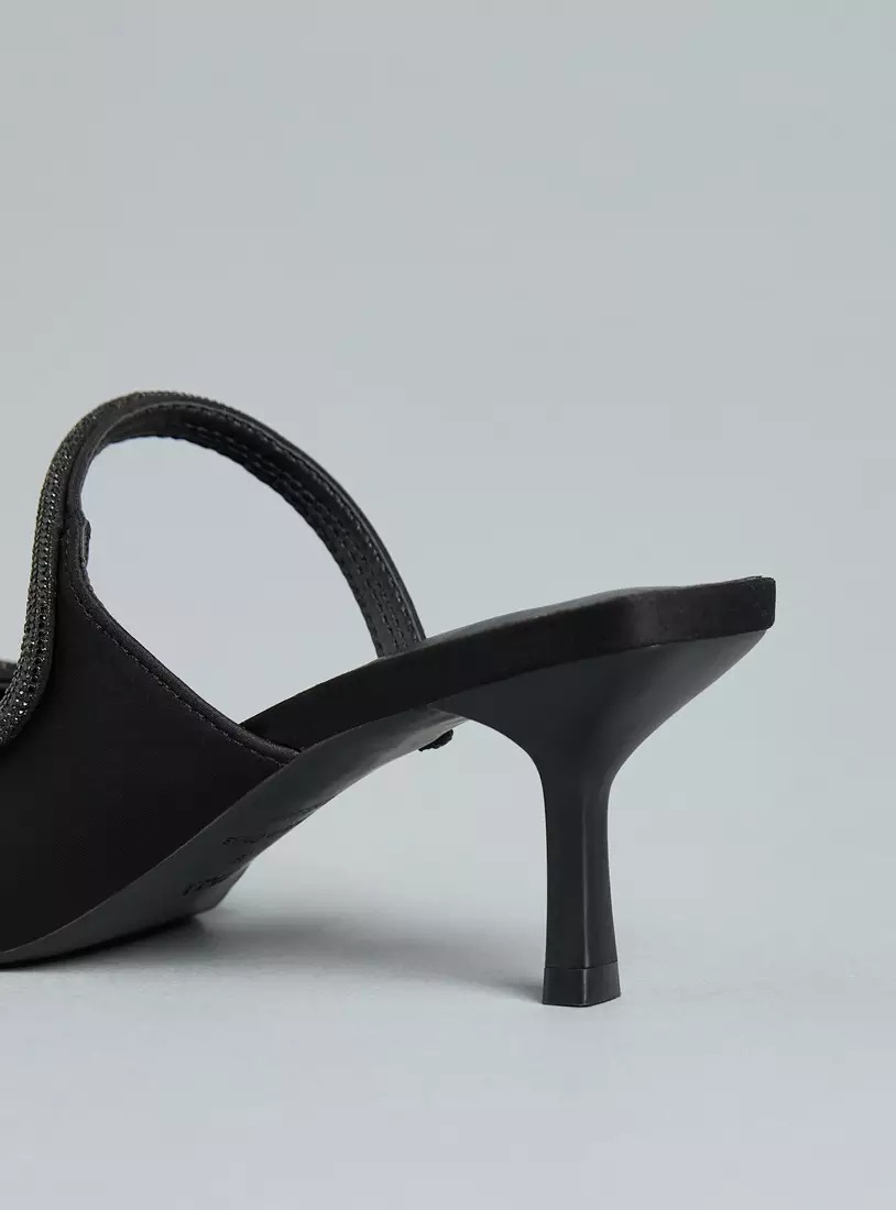 Embellished Slip-On Sandals with Stilleto Heels-4