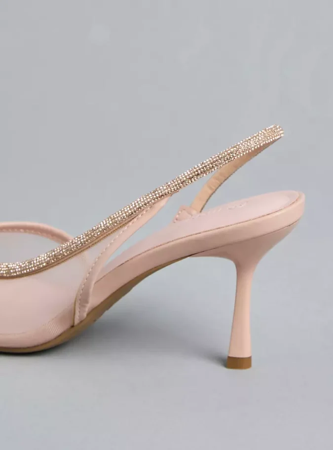 Embellished Slip-On Slingback Shoes with Stiletto Heels-4