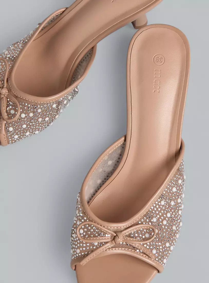 Embellished Stiletto Heel Sandals-3