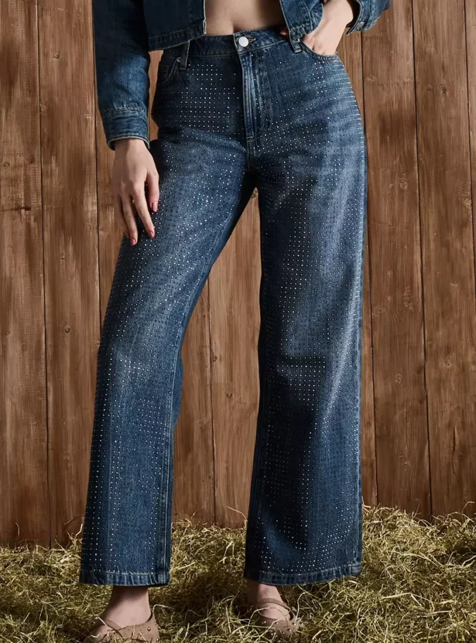 Embellished Straight Fit Jeans-1