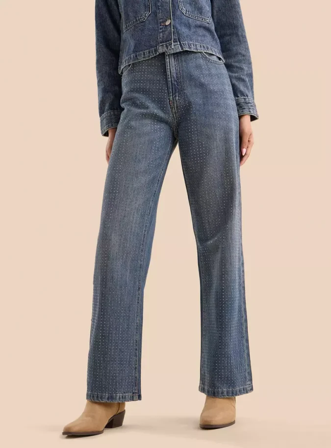 Embellished Straight Fit Jeans-2