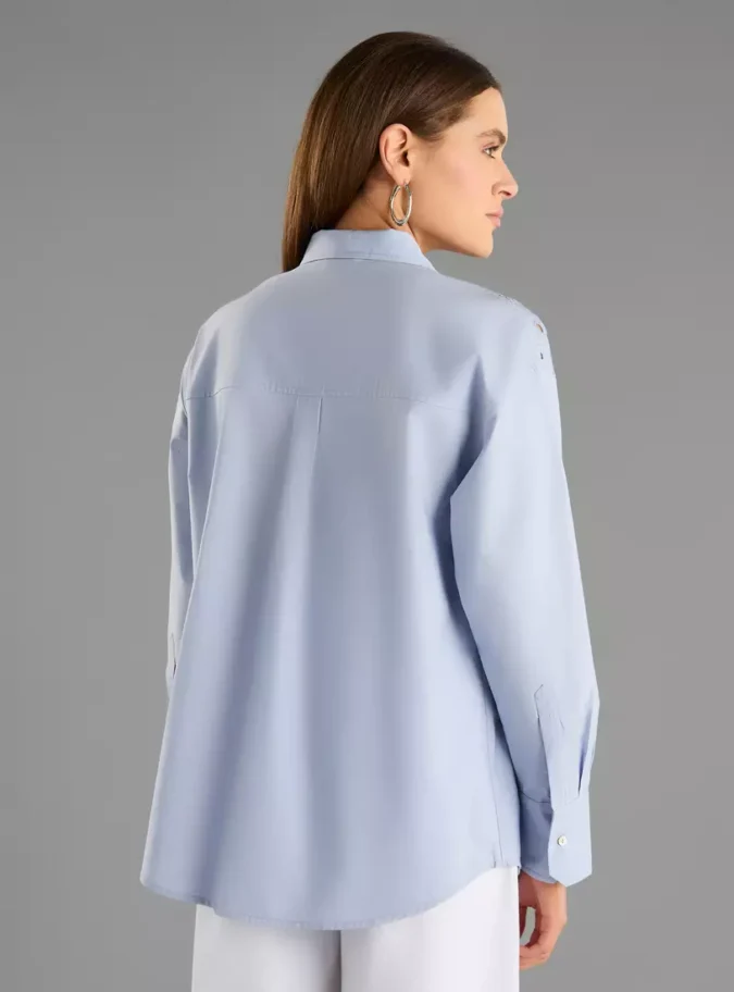 Embroidered Poplin Oversized Shirt-2