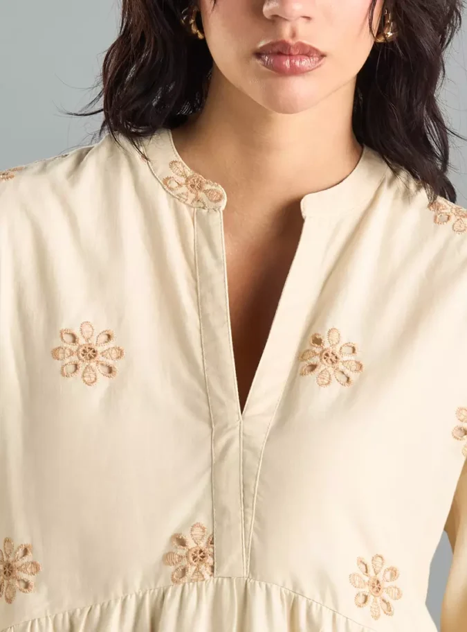 Embroidered Tiered Midi Dress-3