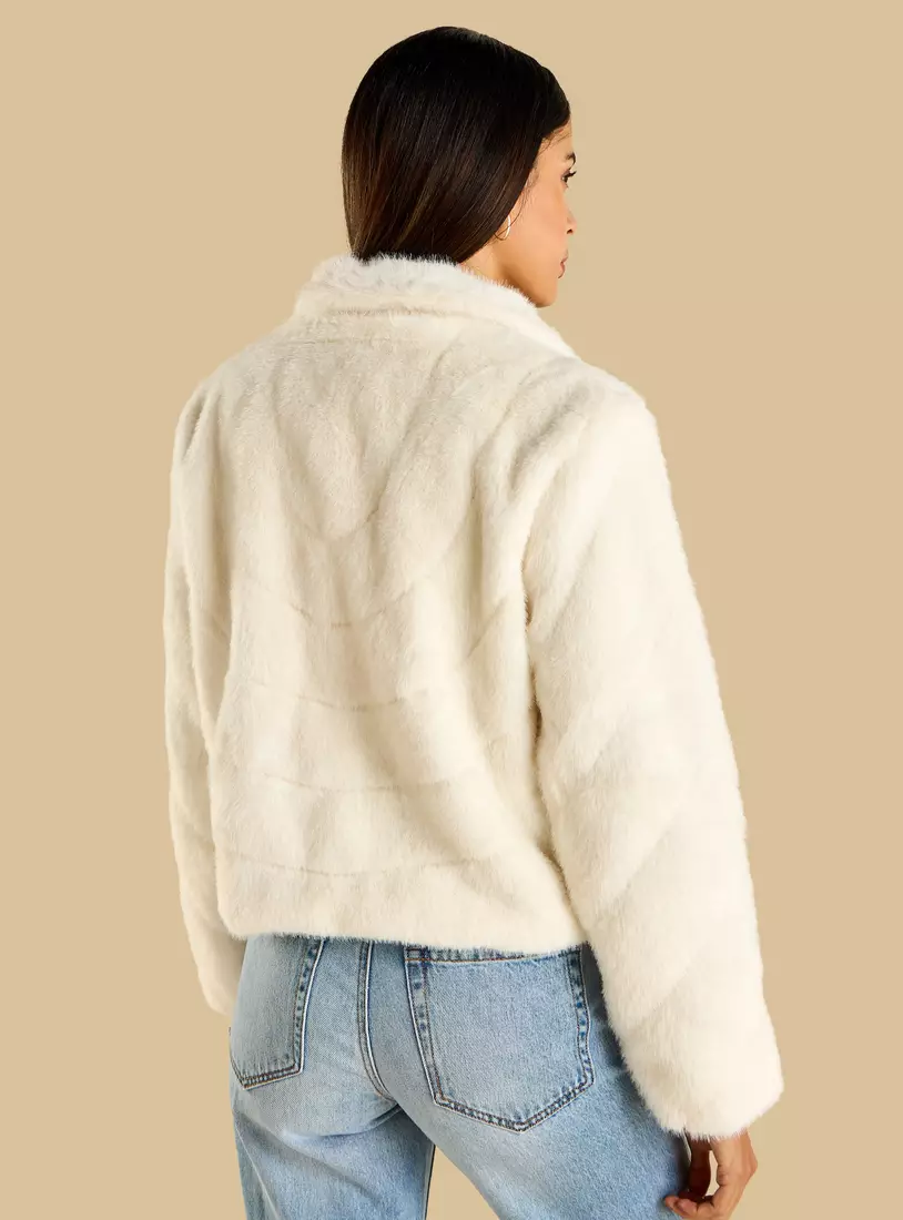Faux Fur Jacket with Pockets-2