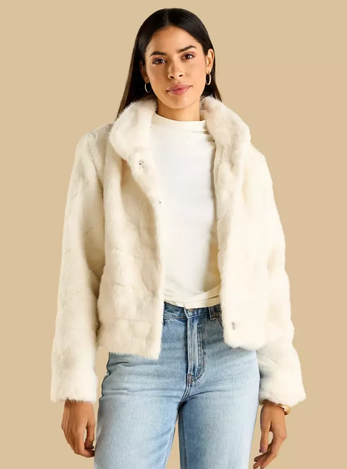 Faux Fur Jacket with Pockets-4