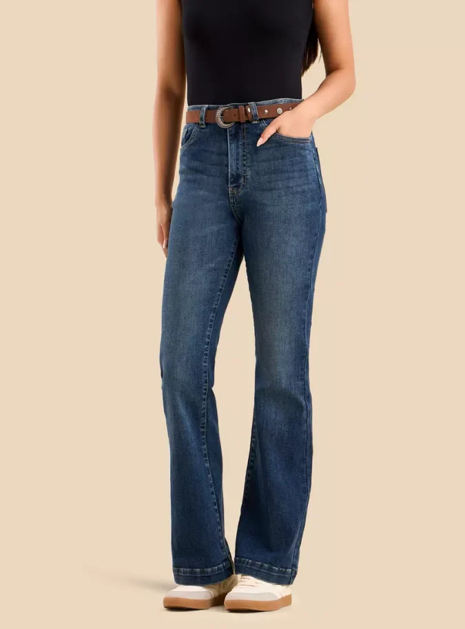 Flared Jeans with Belt-1