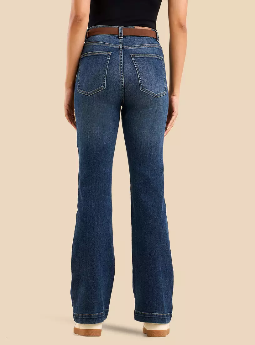 Flared Jeans with Belt-3