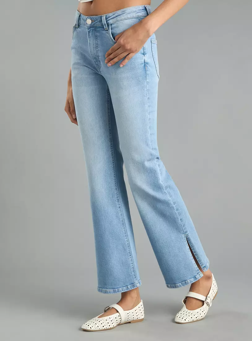 Flared Jeans with Side Slit-4