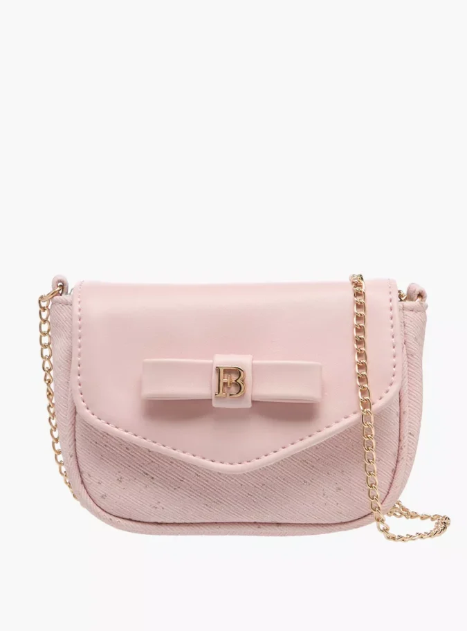 Flora Bella Bow Accent Crossbody Bag with Chain Strap and Flap Closure-1