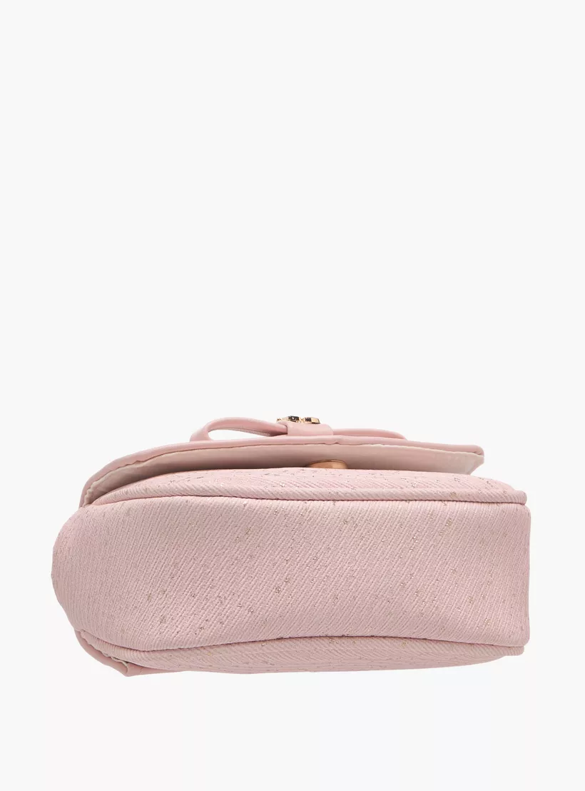 Flora Bella Bow Accent Crossbody Bag with Chain Strap and Flap Closure-3