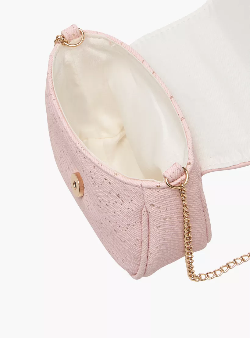 Flora Bella Bow Accent Crossbody Bag with Chain Strap and Flap Closure-4