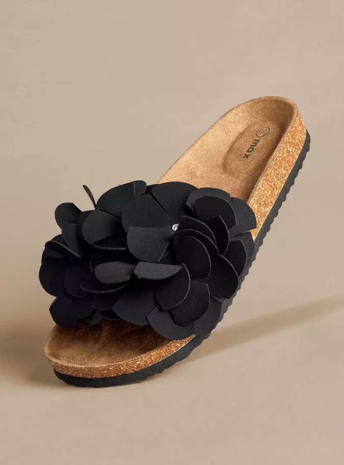 Floral Accent Slip-On Sandals-1