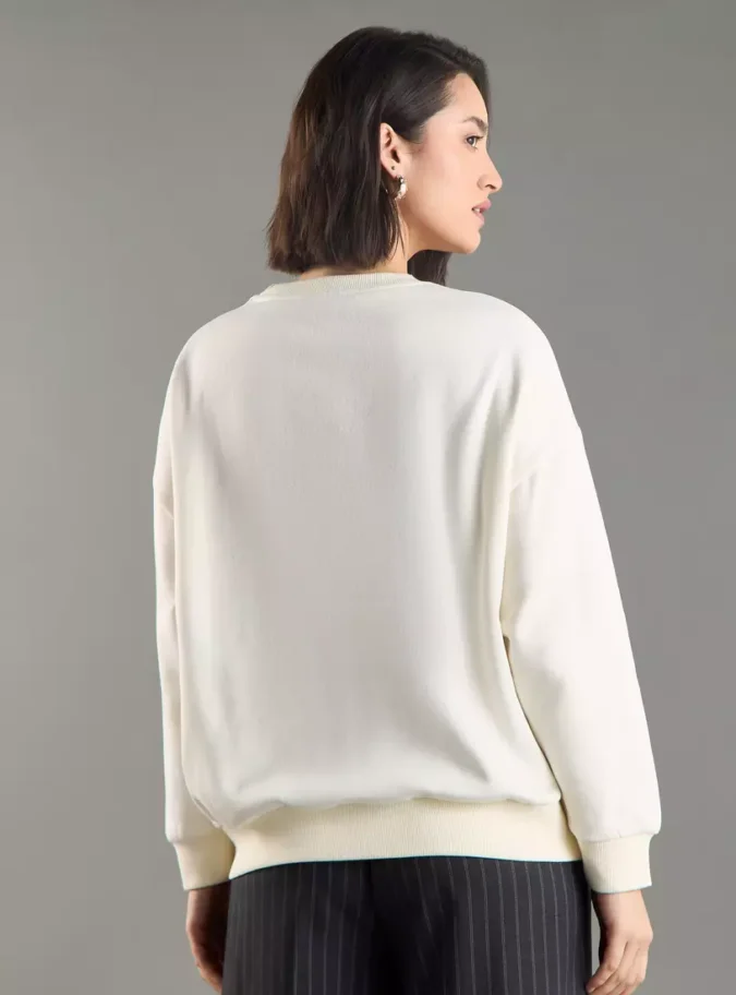 Floral Applique Sweatshirt-2