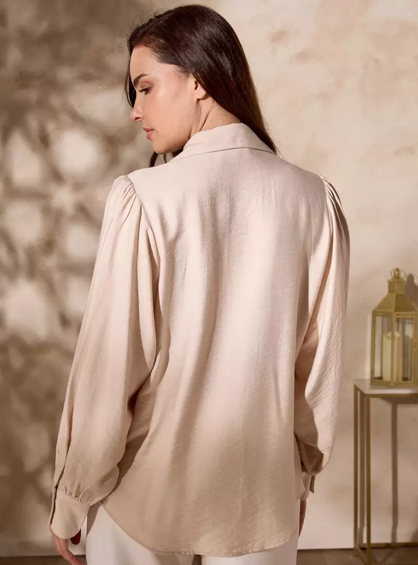 Floral Embellished Linen Shirt-2