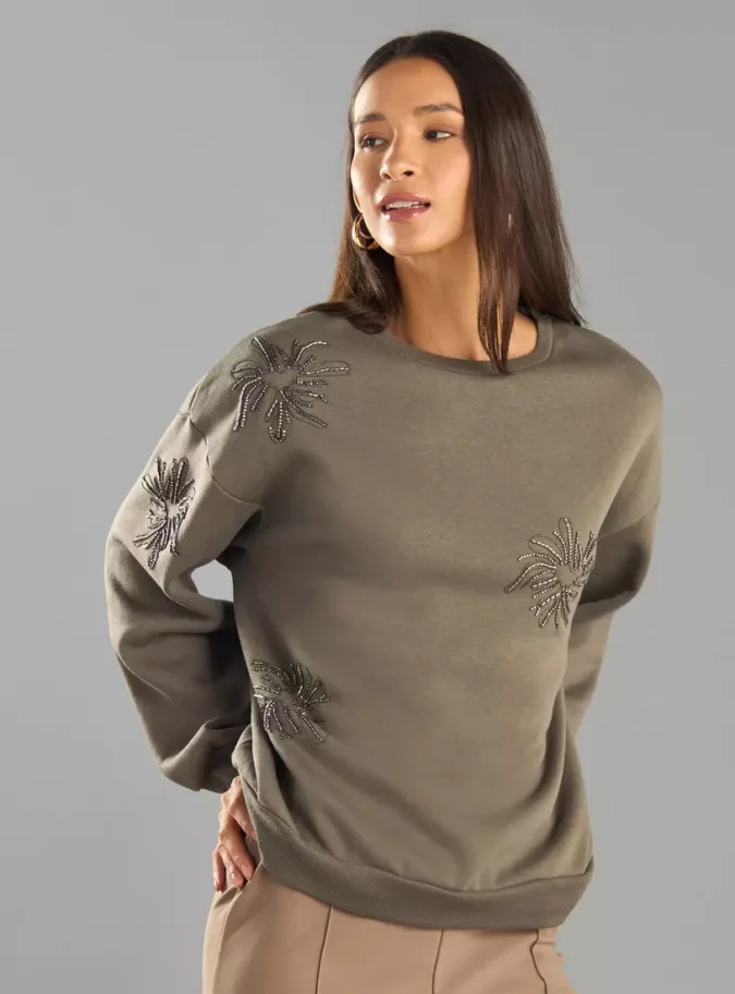 Floral Embellished Sweatshirt-1