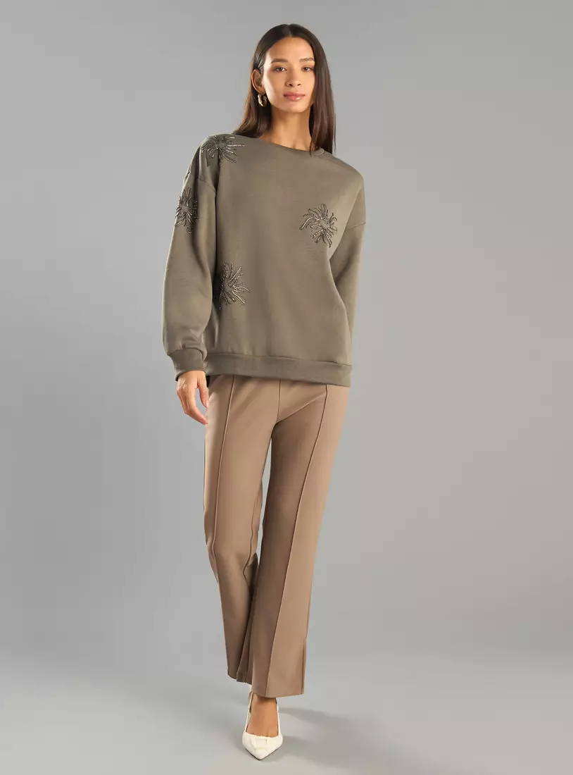 Floral Embellished Sweatshirt-4