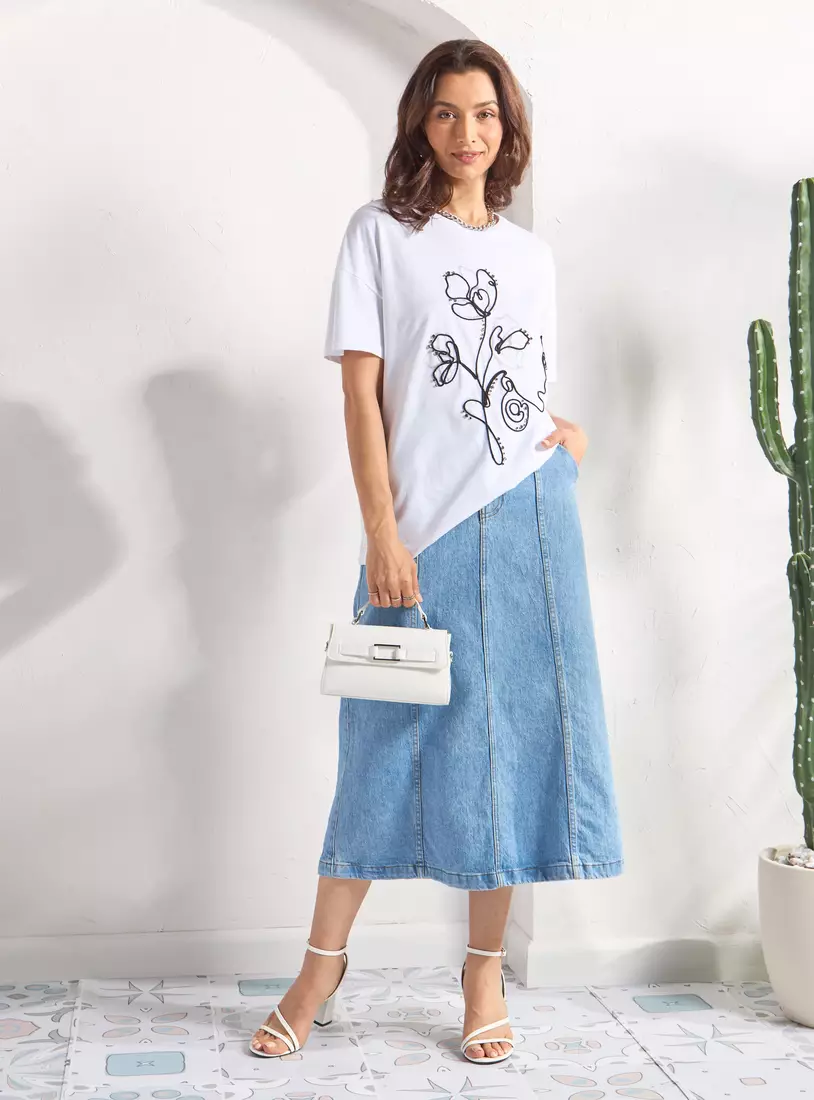 Floral Embellished T-shirt-4