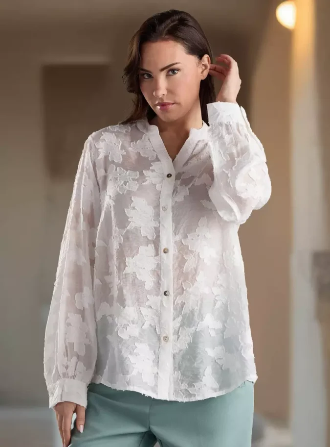 Floral Jacquard Textured Shirt-1