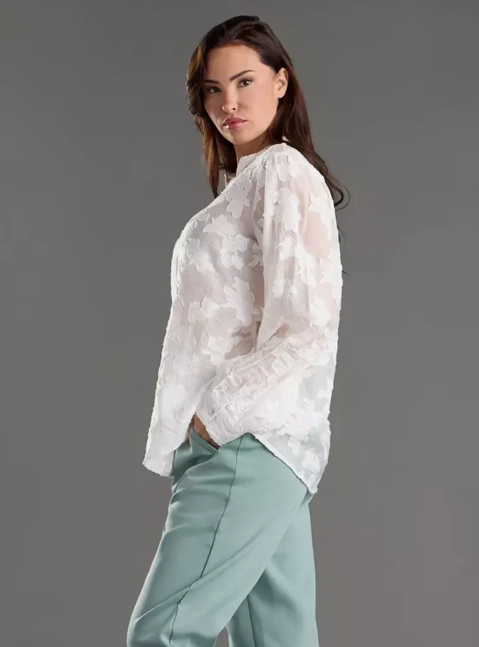 Floral Jacquard Textured Shirt-4