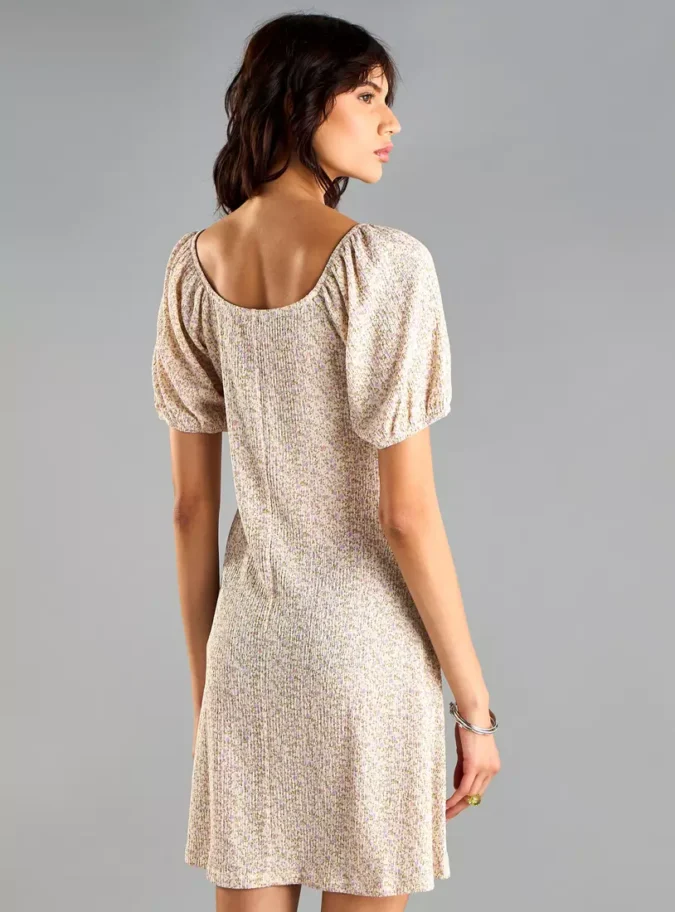 Floral Print Dress with Scoop Neck-2