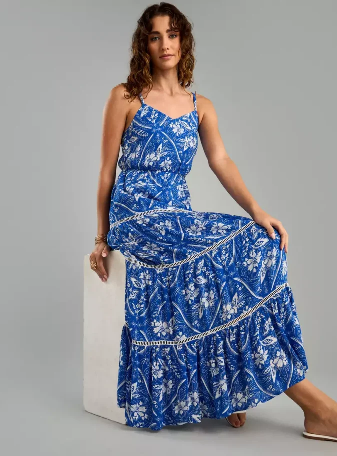 Floral Print Maxi Dress-4