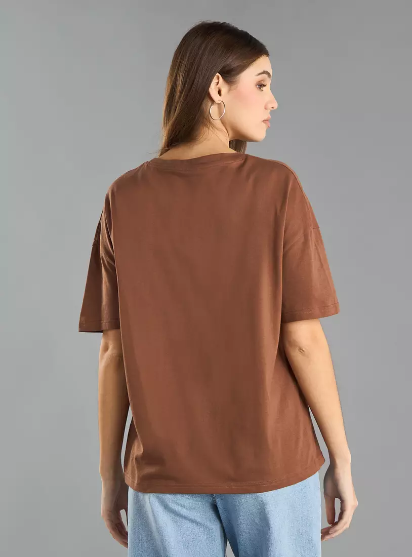 Floral Print Oversized Cotton T-shirt-2