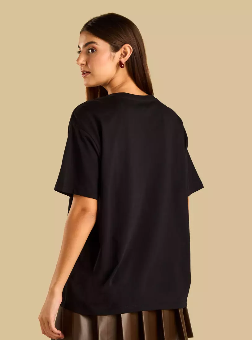 Floral Print Oversized T-shirt-2