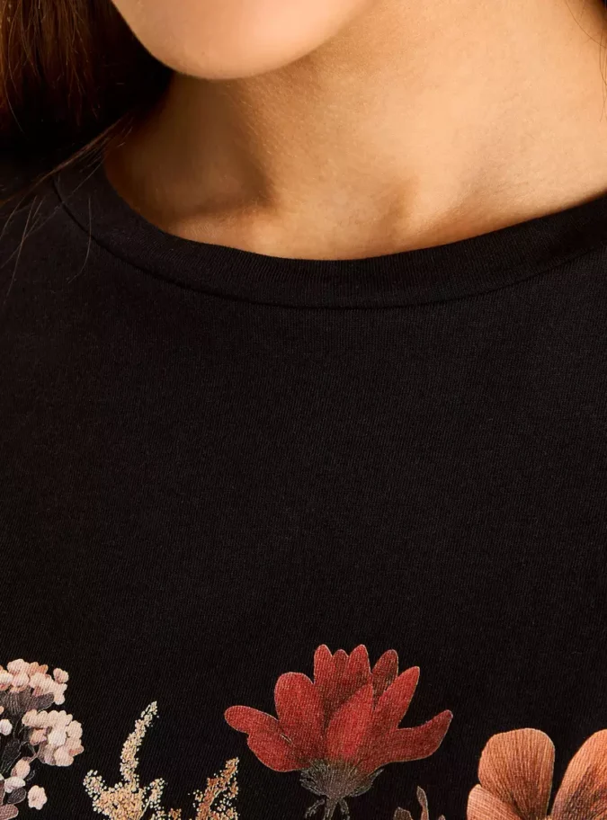 Floral Print Oversized T-shirt-4