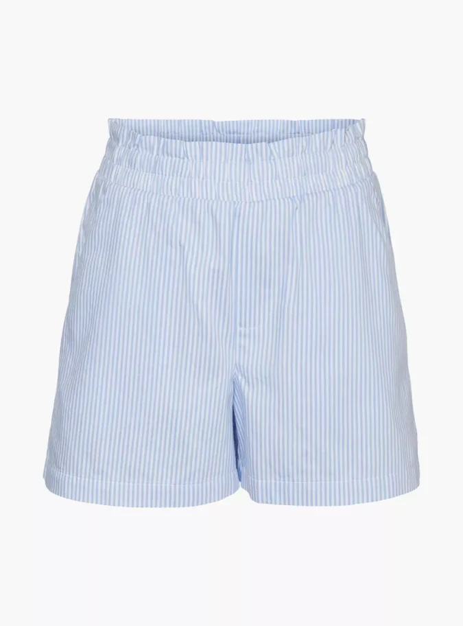 Girl Striped Shorts with Elasticated Waistband-1