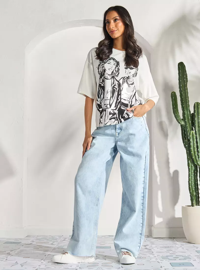 Graphic Foil Print T-shirt-4