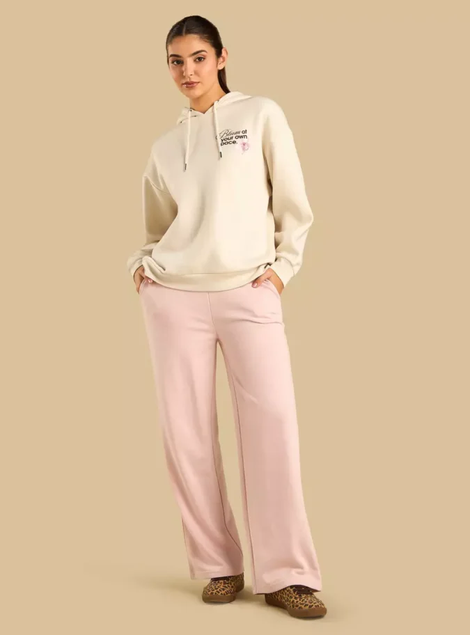 Graphic Print Hooded Sweatshirt-1