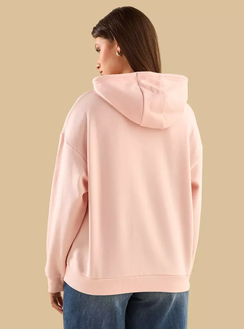 Graphic Print Hooded Sweatshirt-2