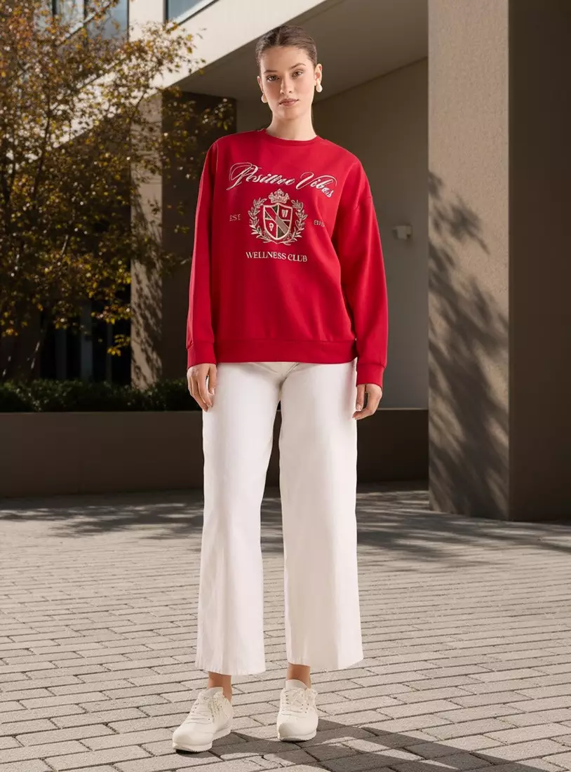 Graphic Print Sweatshirt-4