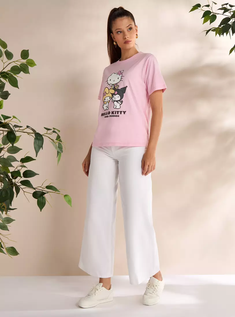 Hello Kitty and Friends Print T-shirt-4