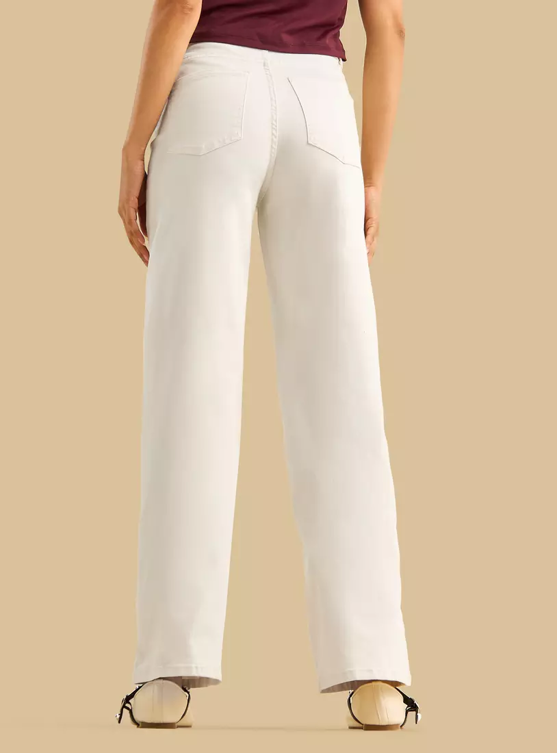 High-Rise Stretchable Wide Leg Jeans-2