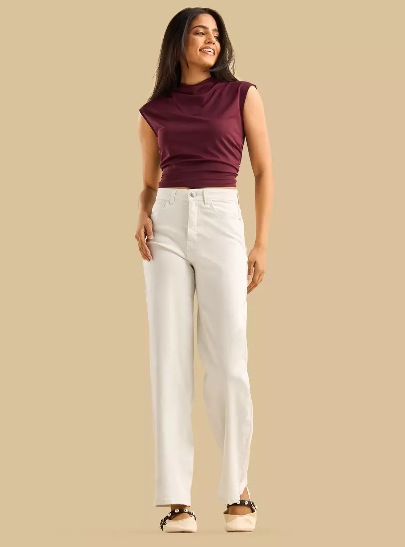 High-Rise Stretchable Wide Leg Jeans-4