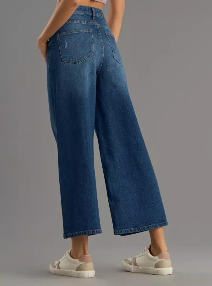 High-Rise Wide Leg Cropped Jeans-2