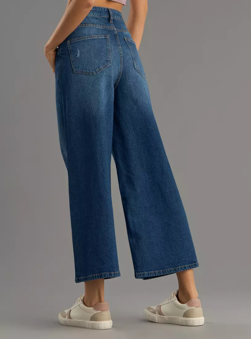 High-Rise Wide Leg Cropped Jeans-2