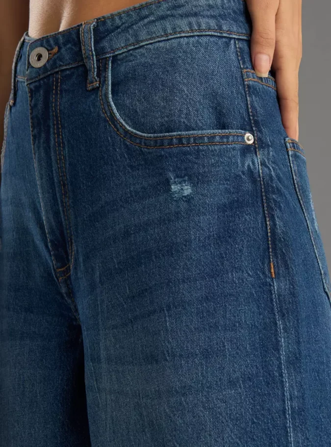 High-Rise Wide Leg Cropped Jeans-3