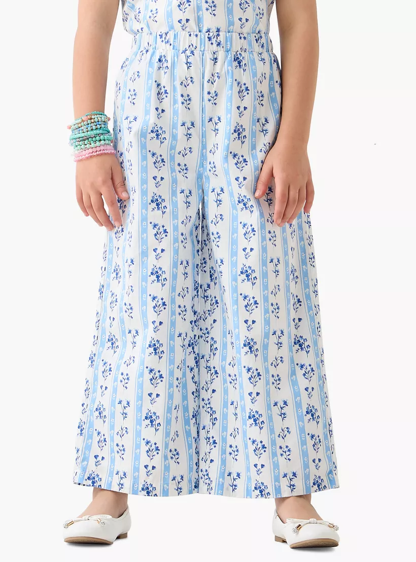 Juniors Floral Print Sleeveless Top and Pant Set-3