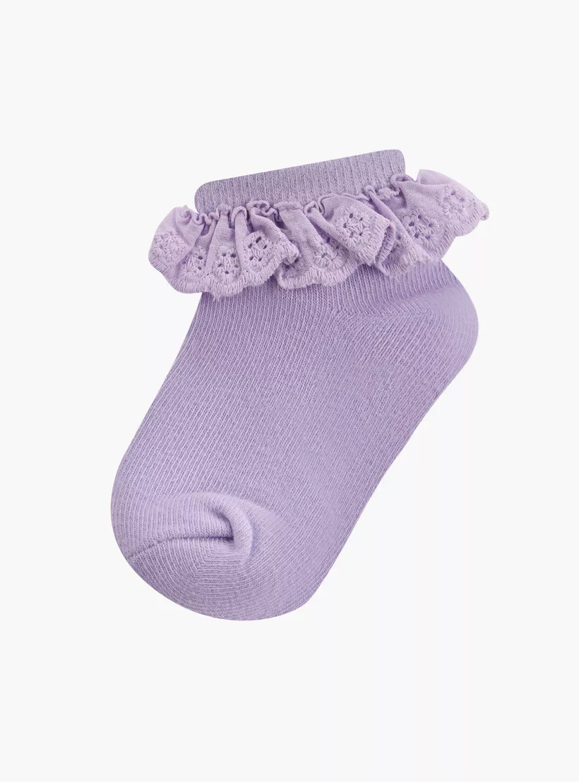 Juniors Frill Detail Ankle Length Socks - Set of 3-2