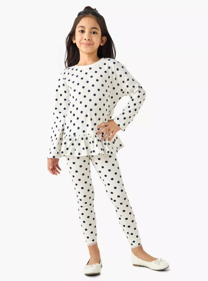 Juniors Girls Crew Neck Top with Assorted Print - Cotton - Long Sleeves - Set of 2-2