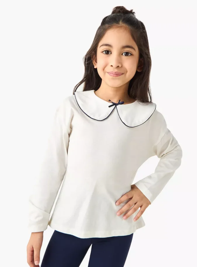 Juniors Girls Crew Neck Top with Assorted Print - Cotton - Long Sleeves - Set of 2-3