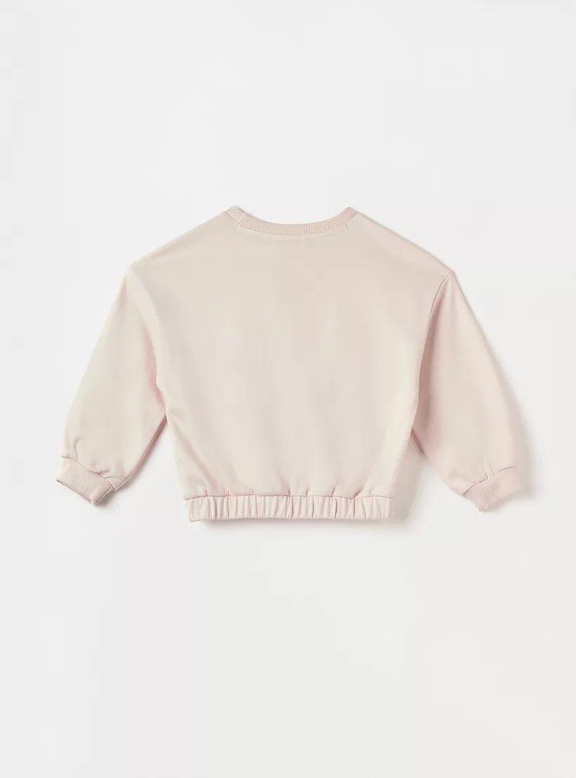 Juniors Heart Print Sweatshirt with Long Sleeves-2