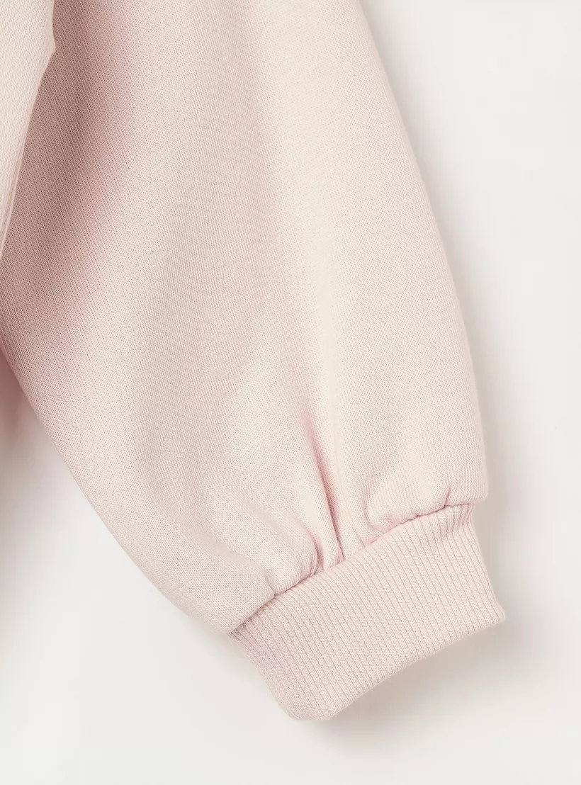 Juniors Heart Print Sweatshirt with Long Sleeves-4