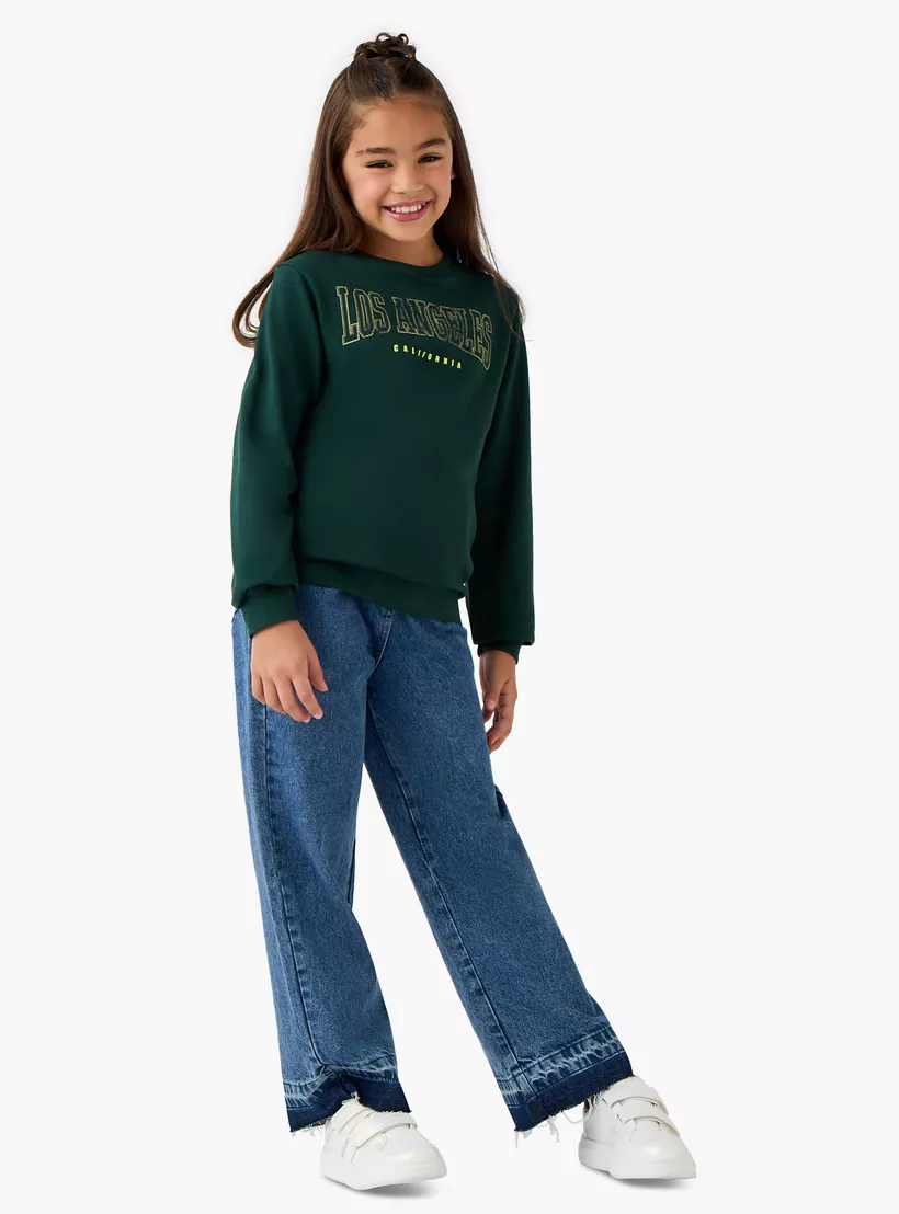 Juniors Los Angeles Print Sweatshirt with Long Sleeves-2