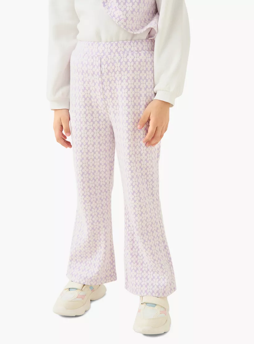 Juniors Printed Bow Detail Top and Pants Set-3