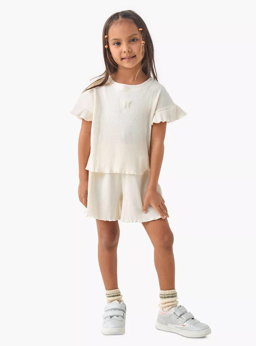 Juniors Ribbed T-shirt and Shorts Set-4
